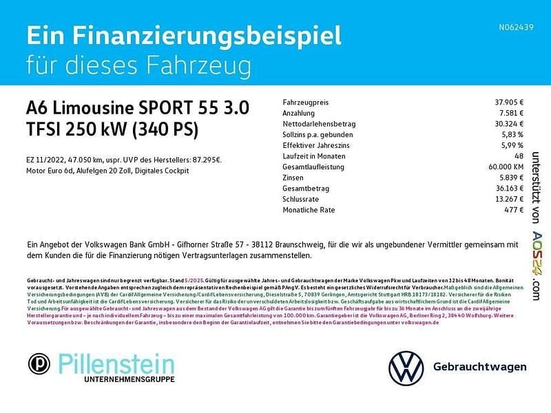 Second-hand Audi A6 Advanced 340 CP (250 kW) 2022 Negru Berlinǎ