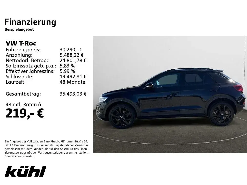 Gebraucht VW T-Roc Style 150 PS (110 kW) 2024 Deep black perleffekt SUV