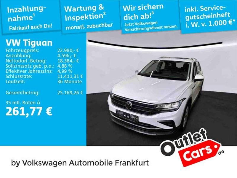 Pure white/pure white Gebraucht 2022 VW Tiguan Life SUV | 22.980 € (Fairer Preis) - Bild 1/3