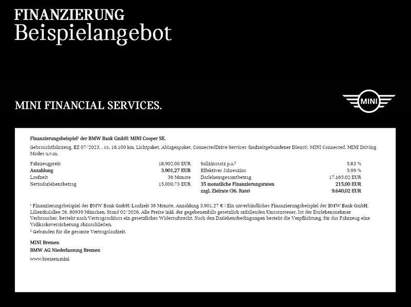 Gebraucht Mini Cooper SE 135 kW (184 PS) 2023 Grau Kleinwagen