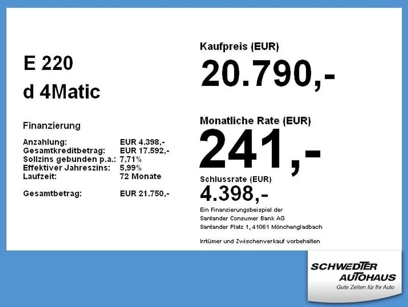 Gebraucht Mercedes E220 Exclusive 194 PS (142 kW) 2019 Iridiumsilber  metalliclack Kombi