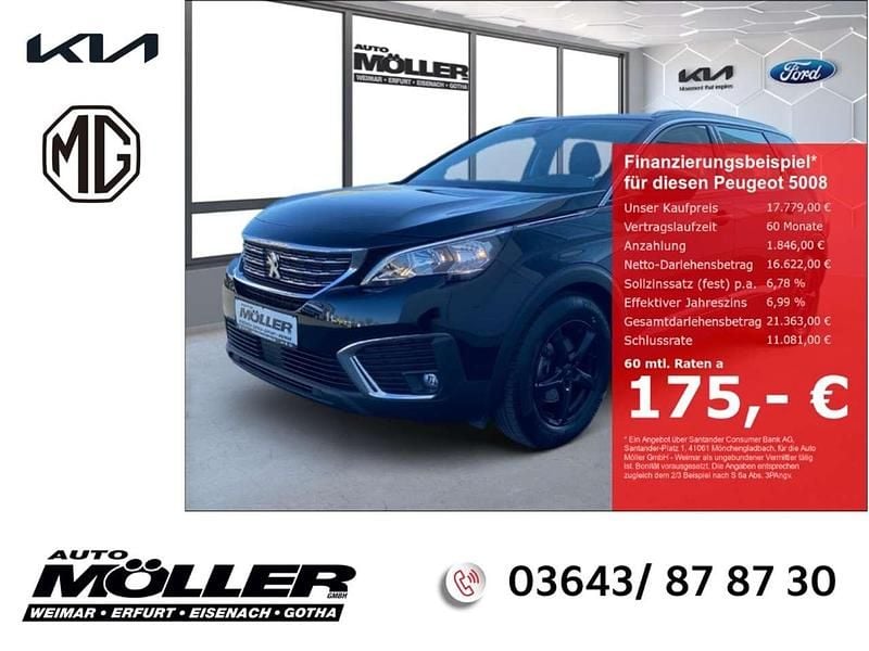 Schwarz perla nera metallic Gebraucht 2018 Peugeot 5008 Active Van / Kleinbus | 17.779 € (Guter Preis) - Bild 1/4