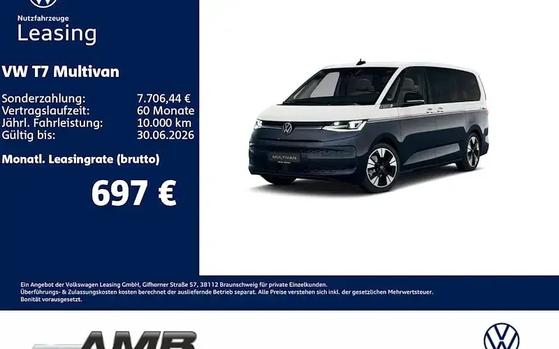 Nouă VW Multivan 150 CP (110 kW) 2026 Alb Monovolum