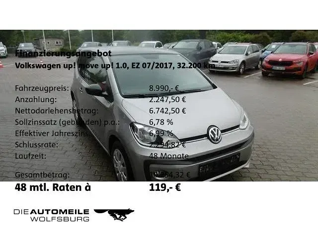 Gebraucht VW up! move up! 60 PS (44 kW) 2017 Silber Kleinwagen
