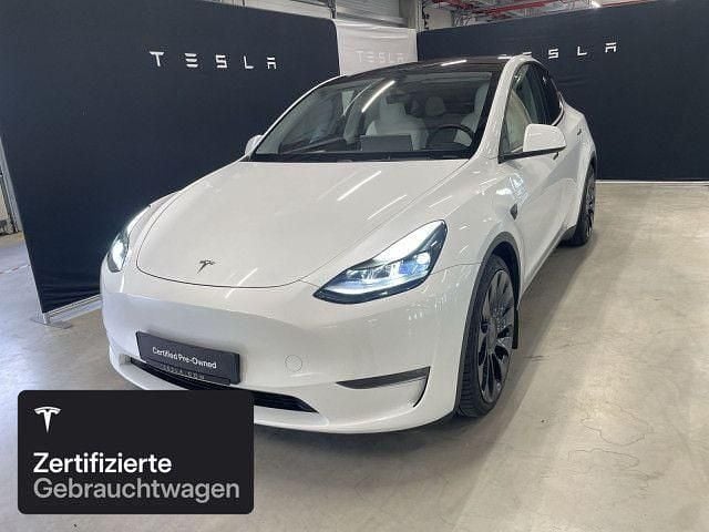 Pearl white multicoat Gebraucht 2023 Tesla Model Y Performance SUV | 39.600 € (Guter Preis) - Bild 1/4