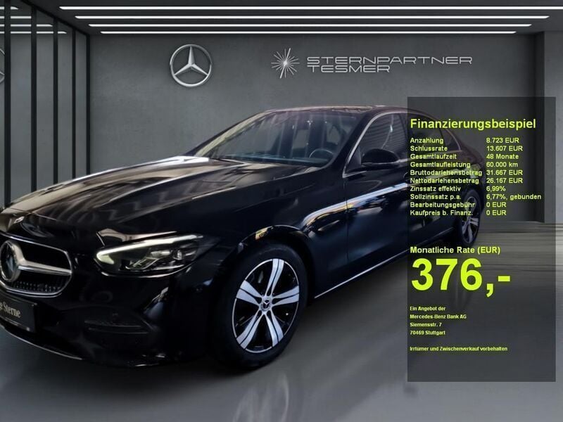Unilack schwarz Gebraucht 2022 Mercedes C200 Avantgarde Limousine | 33.549 € (Fairer Preis) - Bild 1/3