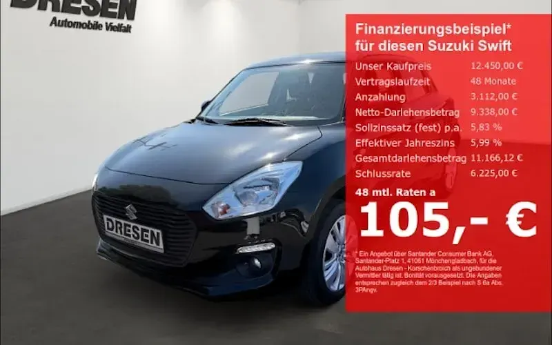 Gebraucht Suzuki Swift Comfort 90 PS (66 kW) 2019 Schwarz Kleinwagen