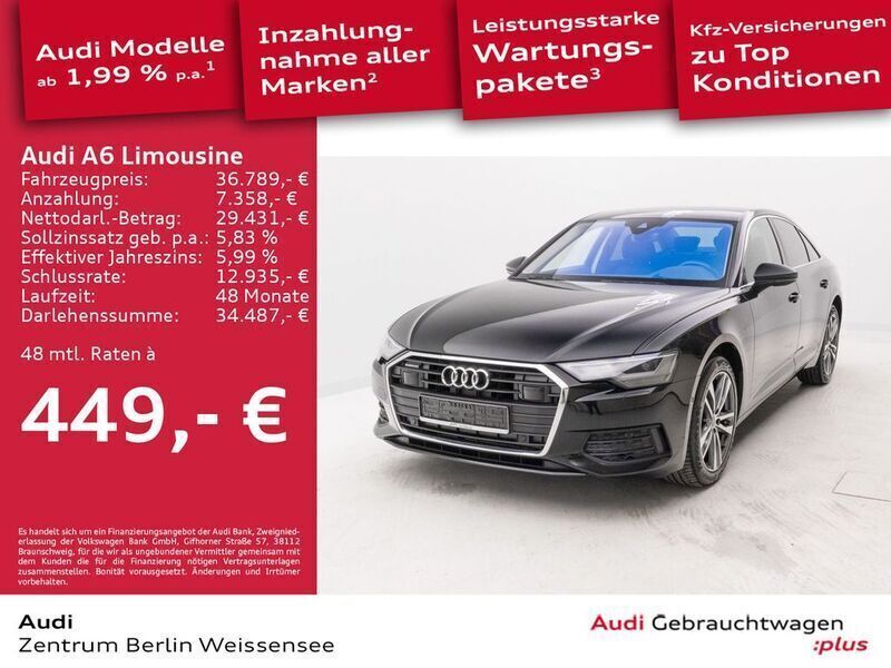 Mythosschwarz metallic Gebraucht 2021 Audi A6 Ambiente Limousine | 37.789 € (Fairer Preis) - Bild 1/4