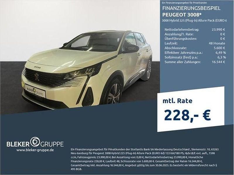 Perlmutt weiß met. Gebraucht 2022 Peugeot 3008 Allure SUV | 22.980 € (Superpreis) - Bild 1/3