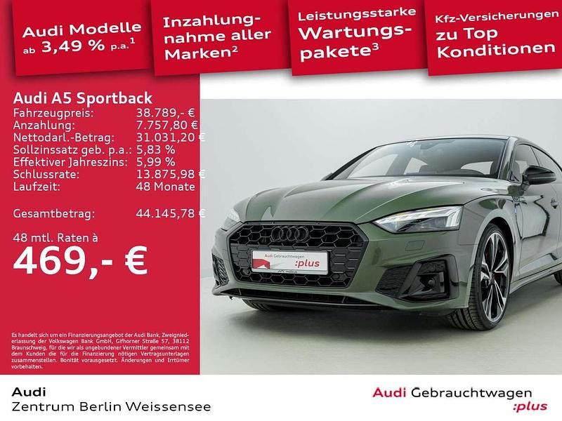 Gebraucht Audi A5 S-Line 204 PS (150 kW) 2023 Distriktgrün metallic Coupé