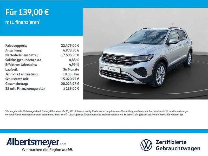 Silber Gebraucht 2024 VW T-Cross Life SUV | 22.479 € (Fairer Preis) - Bild 1/4