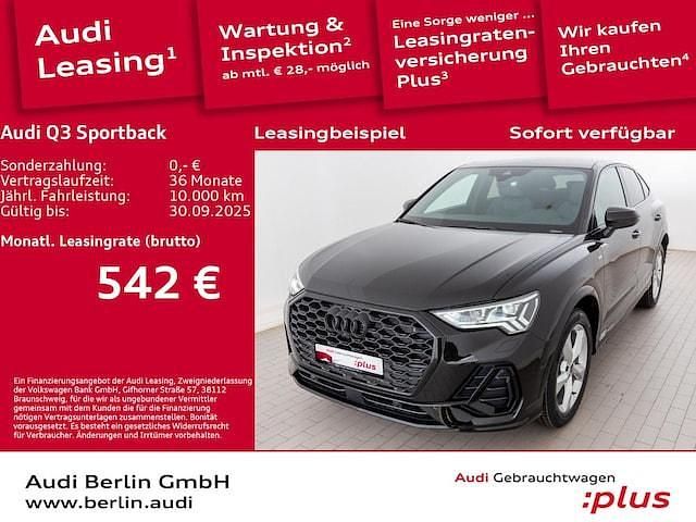 Mythosschwarz metallic Gebraucht 2024 Audi Q3 Sportback S-Line SUV | 52.990 € - Bild 1/3