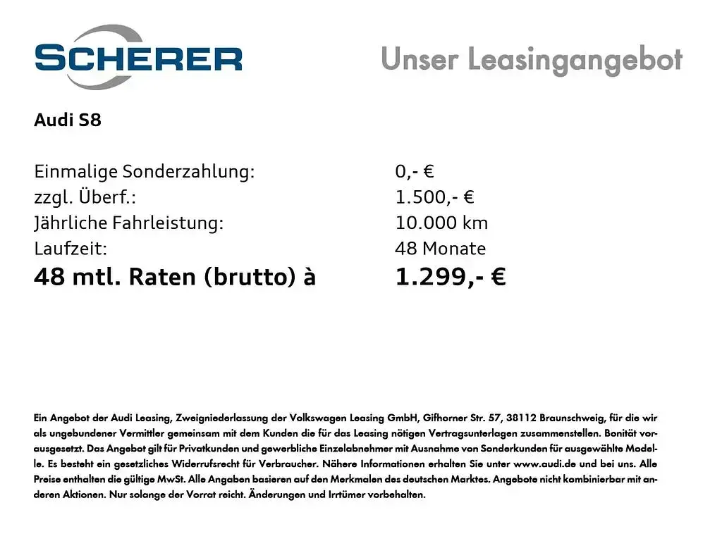 Neu Audi S8 571 PS (419 kW) 2026 Schwarz Limousine