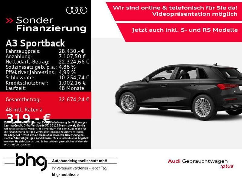 Mythosschwarz metallic Gebraucht 2024 Audi A3 Advanced Plus Kombi | 28.430 € (Superpreis) - Bild 1/2