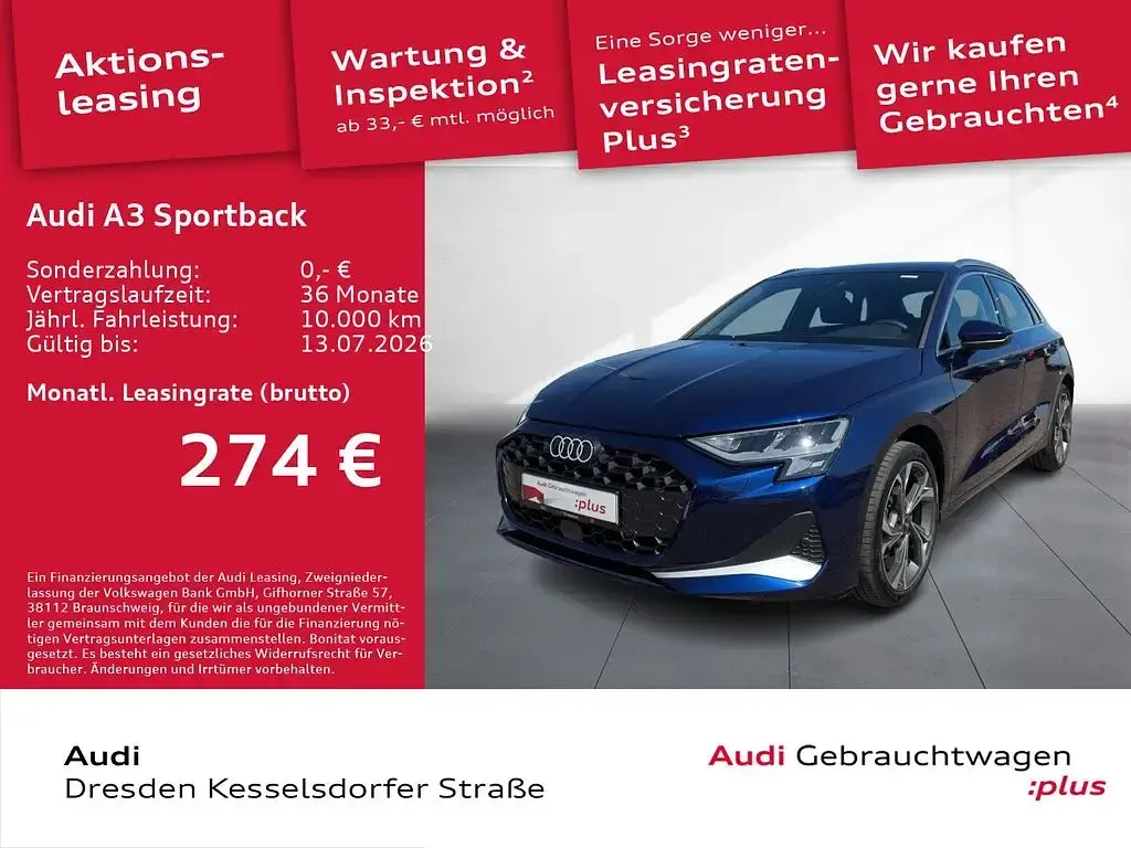 Gebraucht Audi A3 Advanced 116 PS (85 kW) 2025 Navarrablau metallic Limousine