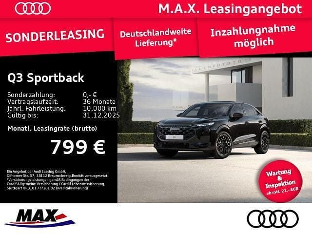Schwarz Neu 2025 Audi Q3 Sportback S-Line SUV | 60.880 € (Teuer) - Bild 1/3