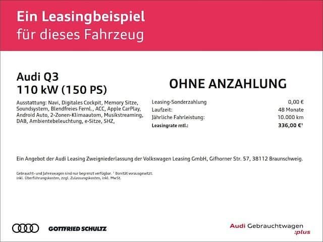 Second-hand Audi Q3 Advanced Plus 150 CP (110 kW) 2025 Negru SUV