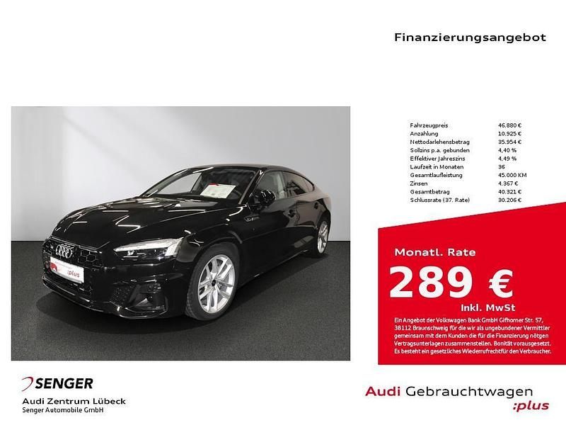 Mythosschwarz metallic Gebraucht 2024 Audi A5 Sportback S-Line Limousine | 46.880 € (Teuer) - Bild 1/4