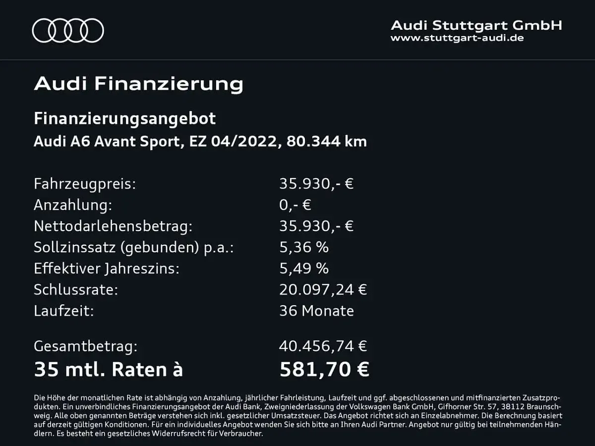 Gebraucht Audi A6 Ambiente 340 PS (250 kW) 2022 Mythosschwarz metallic Kombi