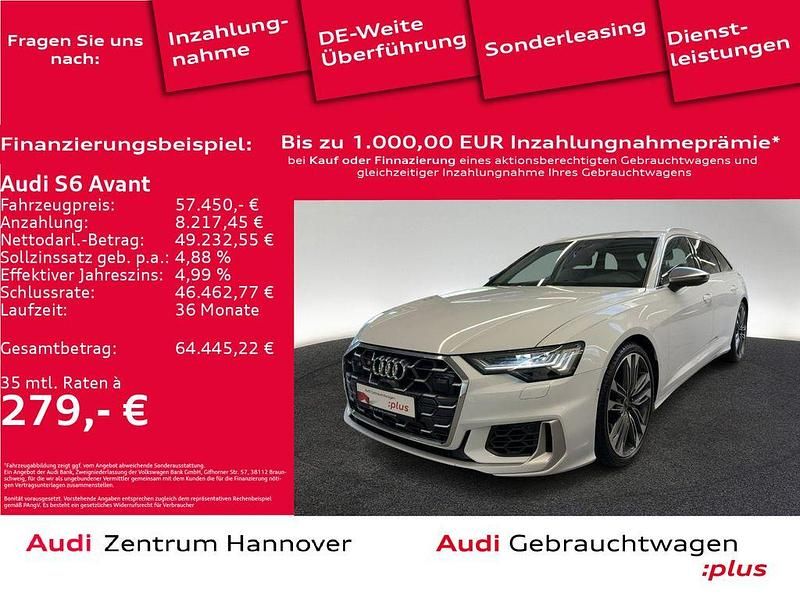 2y gletscherweiß metallic (metallic) Gebraucht 2024 Audi S6 Ambiente Kombi | 57.450 € (Superpreis) - Bild 1/4