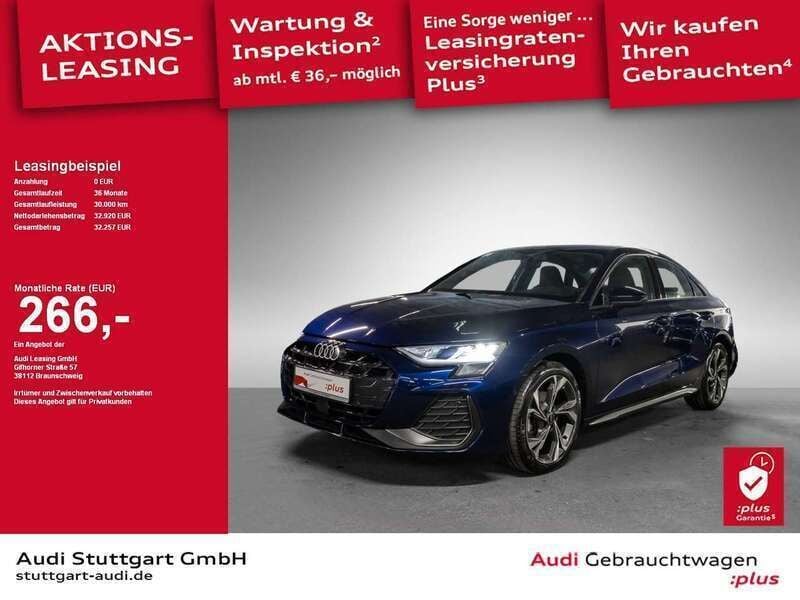 Navarrablau metallic Gebraucht 2024 Audi A3 S-Line Limousine | 35.950 € (Teuer) - Bild 1/2