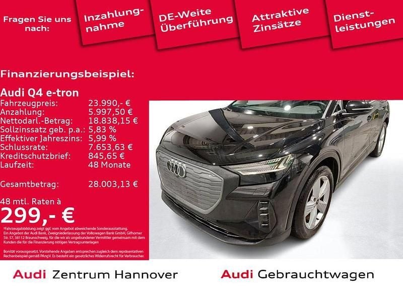 Mythosschwarz metallic Gebraucht 2022 Audi Q4 e-tron Ambiente SUV | 23.990 € (Guter Preis) - Bild 1/4