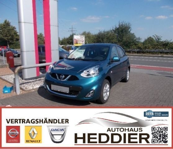 Blau metallic Gebraucht 2016 Nissan Micra Acenta Kleinwagen | 11.290 € (Teuer) - Bild 1/4
