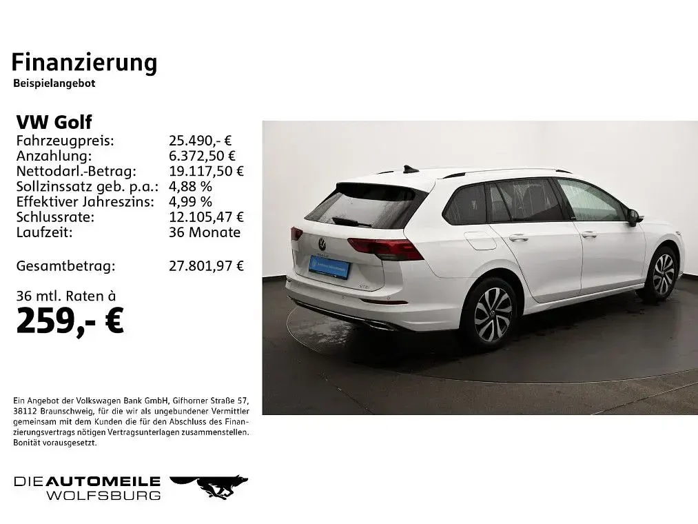 Gebraucht VW Golf VIII Active 131 PS (96 kW) 2023 Pure white Kombi