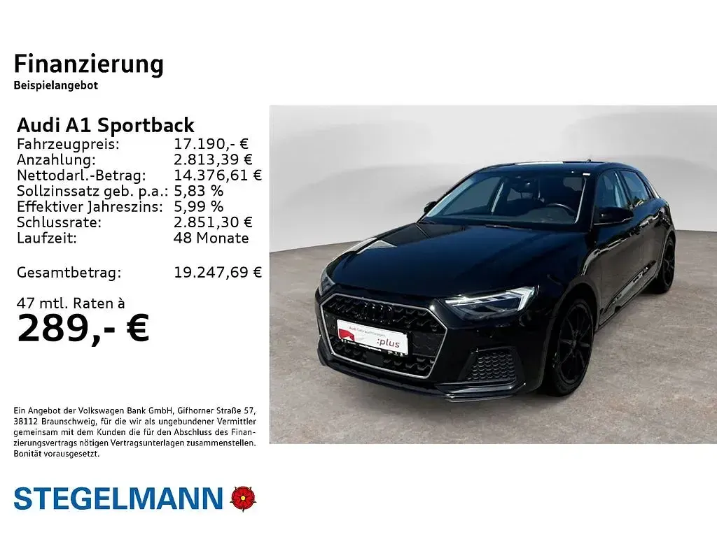 Gebraucht Audi A1 Sportback Design 116 PS (85 kW) 2018 Mythosschwarz metallic Kleinwagen