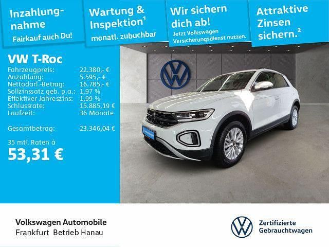 Pure white Gebraucht 2024 VW T-Roc Life SUV | 22.380 € (Guter Preis) - Bild 1/4