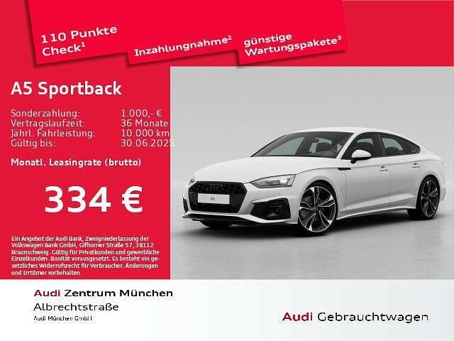 Arkonaweiß Gebraucht 2024 Audi A5 Sportback S-Line Kleinwagen | 37.986 € (Guter Preis) - Bild 1/1