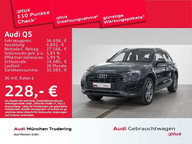 Manhattangrau metallic Gebraucht 2021 Audi Q5 Advanced Plus SUV | 34.458 € (Superpreis) - Bild 1/2