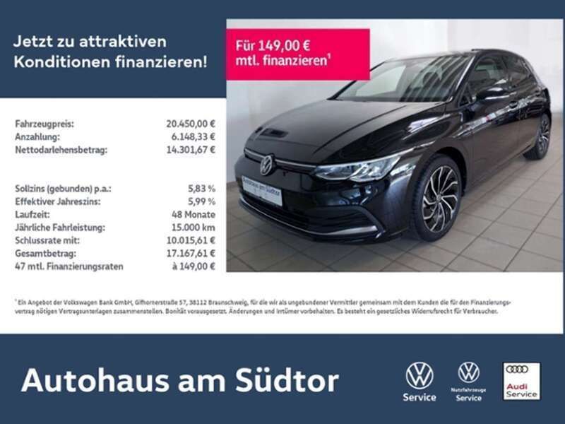 Gebraucht VW Golf VIII Active 131 PS (96 kW) 2021 Schwarz Limousine