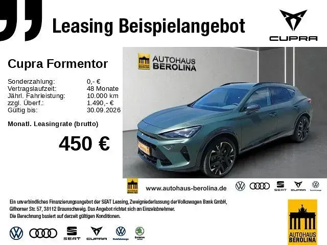 Neu Cupra Formentor VZ 333 PS (244 kW) 2026 Manganese grün matt SUV