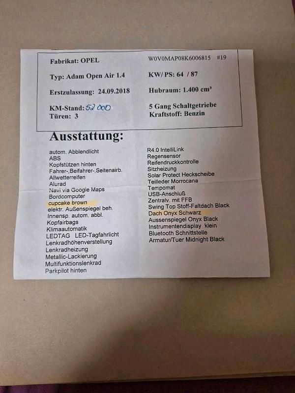 Gebraucht Opel Adam Open Air 87 PS (63 kW) 2018 Braun Kleinwagen