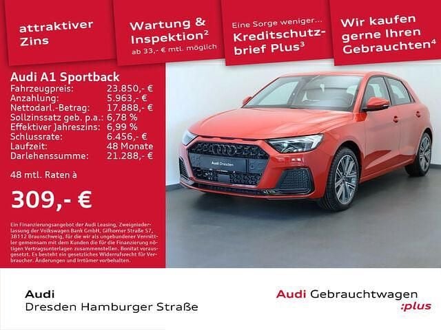 Gebraucht Audi A1 Sportback Advanced Plus 95 PS (69 kW) 2024 Progressivrot metallic Kleinwagen