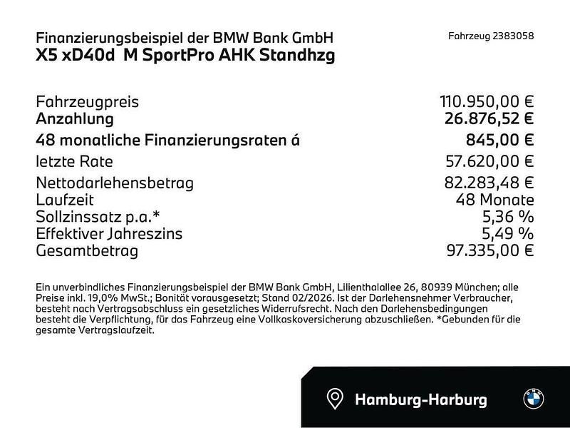 Neu BMW X5 Performance 352 PS (258 kW) 2025 Blau SUV