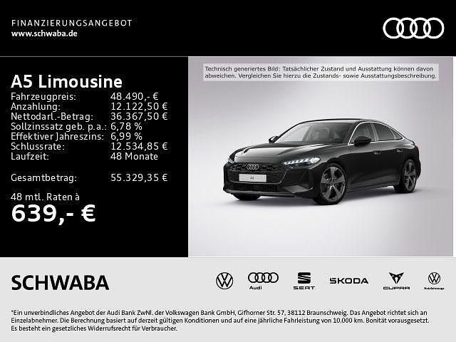 Mythosschwarz metallic Gebraucht 2025 Audi A5 Sport Limousine | 48.490 € (Superpreis) - Bild 1/4