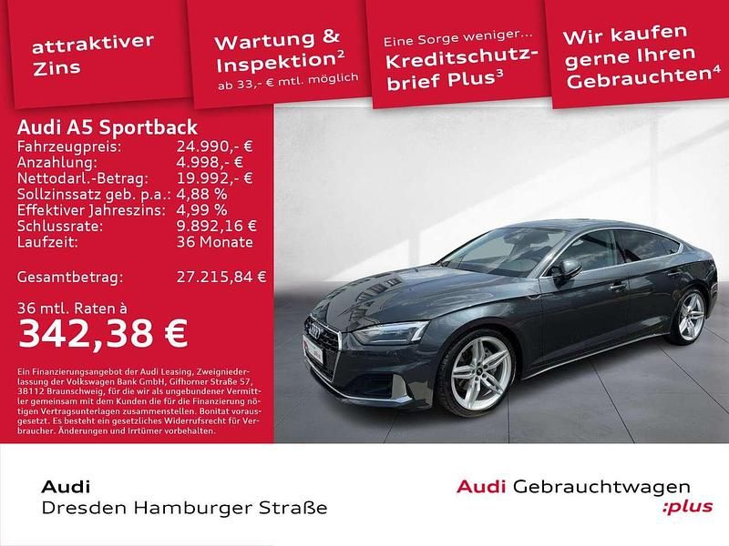 Manhattangrau metallic Gebraucht 2021 Audi A5 Advanced Coupé | 24.990 € (Superpreis) - Bild 1/2