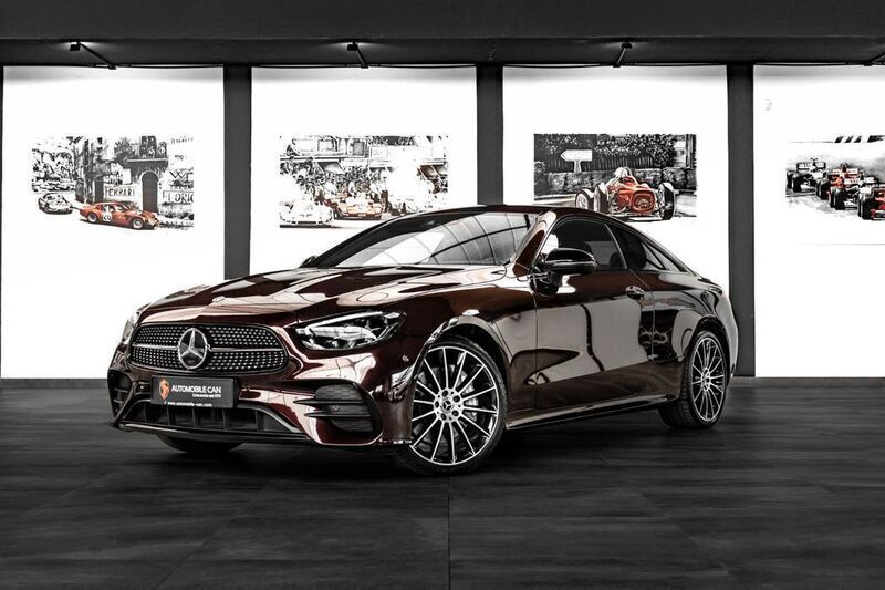 Rubellitrot (metallic) Gebraucht 2021 Mercedes E450 AMG line Coupé | 47.900 € (Fairer Preis) - Bild 1/4