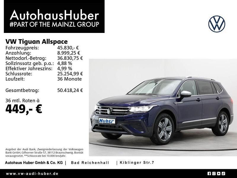 Atlantic blue metallic Gebraucht 2024 VW Tiguan Allspace Move SUV | 41.720 € (Guter Preis) - Bild 1/4