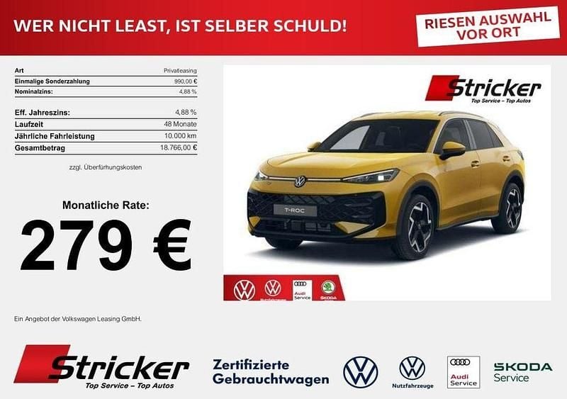 Neu VW T-Roc R-line 150 PS (110 kW) 2025 Canary yellow SUV