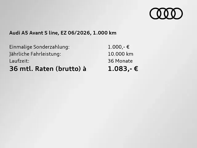 Neu Audi A5 S-Line 367 PS (269 kW) 2026 Tiefrün, perleffekt Kombi