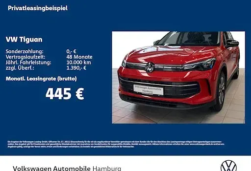 Neu VW Tiguan Life 150 PS (110 kW) 2026 Rot SUV
