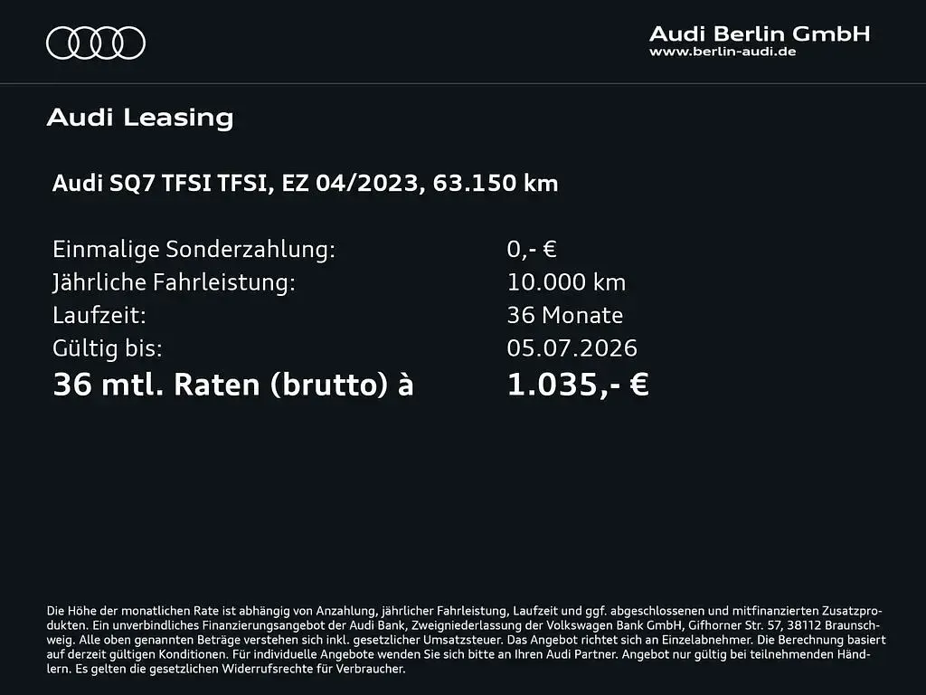Gebraucht Audi SQ7 Competition 507 PS (372 kW) 2023 Mythosschwarz metallic SUV