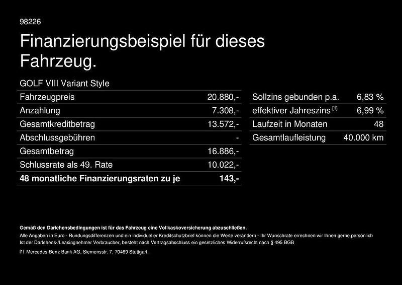Gebraucht VW Golf VIII Style 150 PS (110 kW) 2022 Deep black perleffekt Kombi