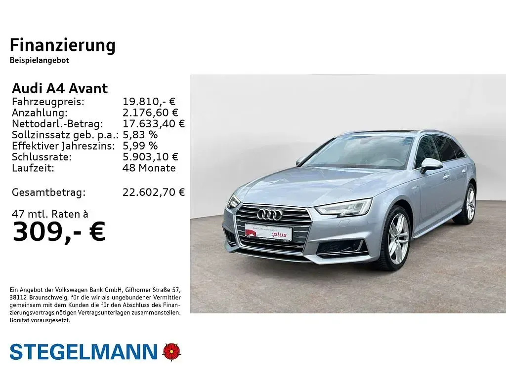Gebraucht Audi A4 Sport 150 PS (110 kW) 2017 Florettsilber metallic Kombi