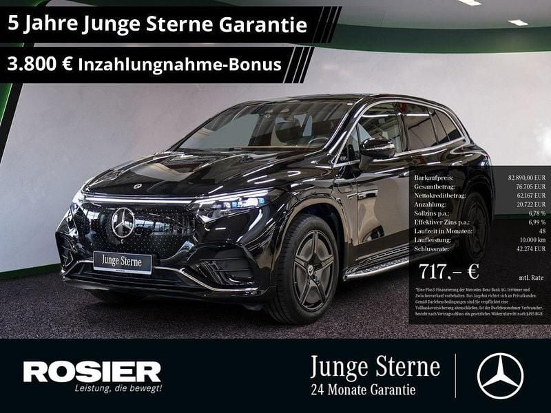 Schwarz / obsidianschwarz Gebraucht 2024 Mercedes EQS450+ AMG SUV | 82.890 € (Superpreis) - Bild 1/2