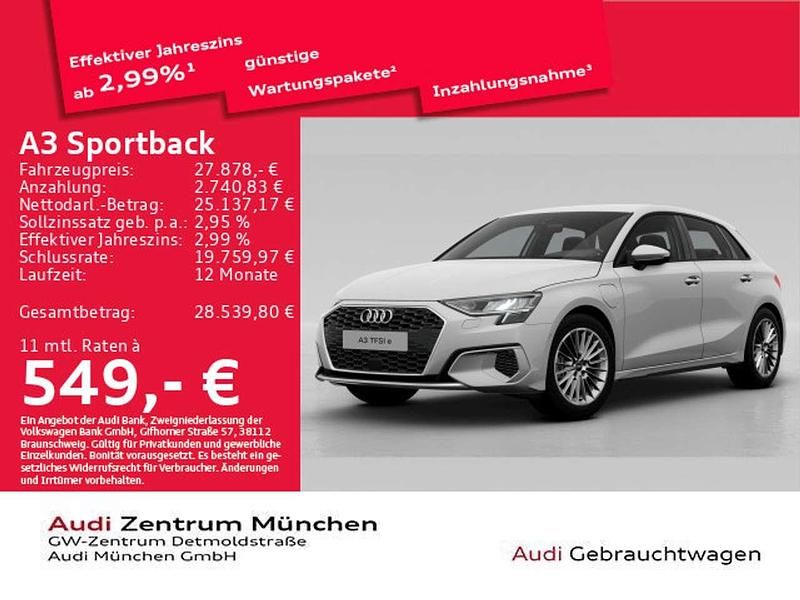 Ibisweiß Gebraucht 2023 Audi A3 e-tron Advanced Kleinwagen | 27.878 € (Fairer Preis) - Bild 1/2