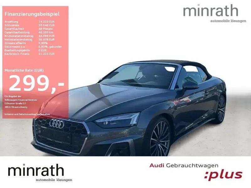 Daytonagrau perleffekt Gebraucht 2024 Audi A5 Cabriolet S-Line Cabrio | 51.210 € (Fairer Preis) - Bild 1/4